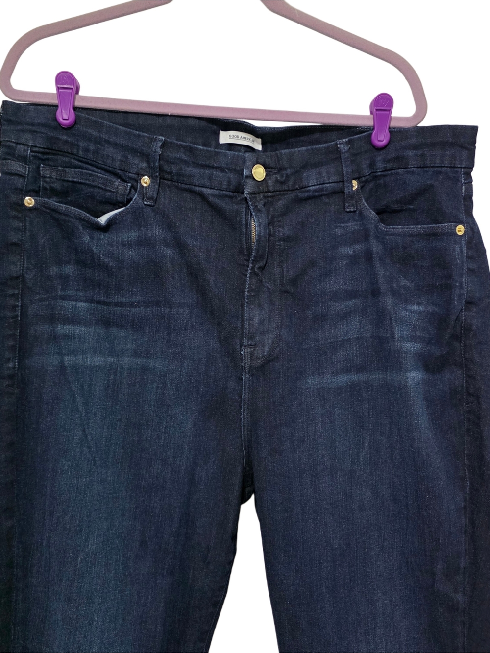 Good American Good Legs Dark Wash High-Rise Skinny Jeans - Picture 3 of 6